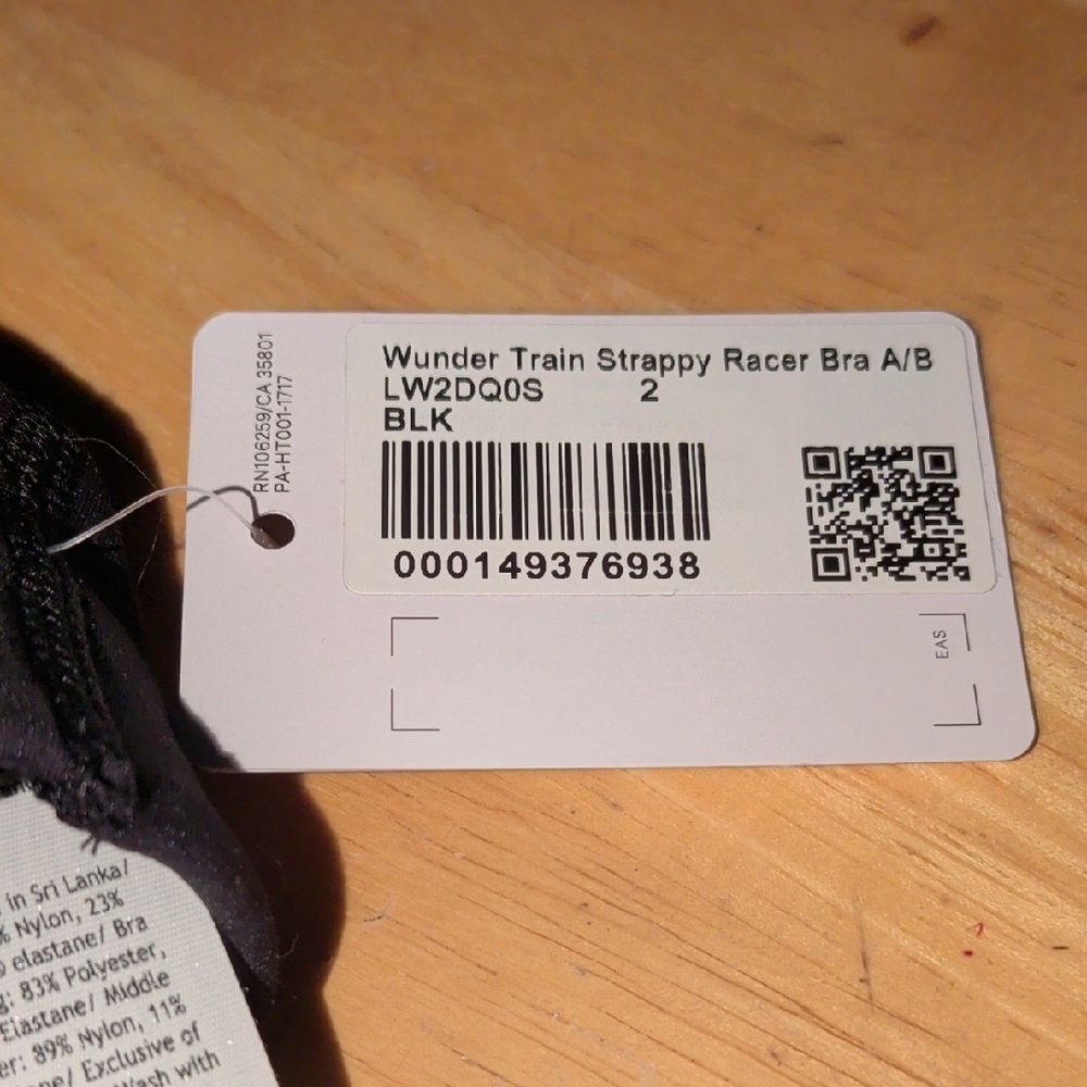 Women's Black Sports Bra - Picture 3 of 3